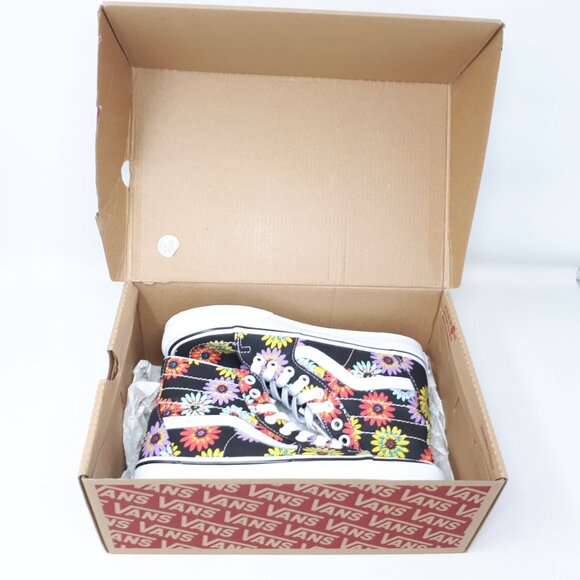Vans Sk8-Hi Tapered Peace Floral Skate Platform Shoe Sneaker Black Womens US NEW - Picture 9 of 11